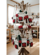 Red Rose Crochet Mobile Pouch – Unique Handmade Accessory - $55.00