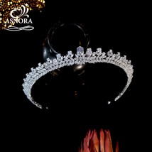 Simplicity Tiara Cubic Zirconia Wedding Crowns Bridal Headwear Hair Jewelry Wome - £61.80 GBP