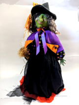 Green Witch Doll Figurine Halloween Tabletop Decor 20&quot; - £14.93 GBP