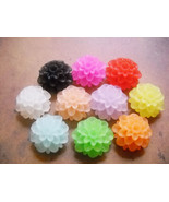 Resin Flower Cabochons Frosted Mum FlatBacks 20mm Flat Backs Assorted Lo... - £3.14 GBP+