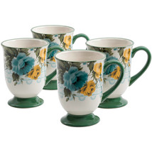 Set of Four (4) ~ Pioneer Woman ~ ROSE SHADOW ~ Latte/Coffee Mug Set - £29.34 GBP