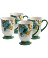 Set of Four (4) ~ Pioneer Woman ~ ROSE SHADOW ~ Latte/Coffee Mug Set - £29.41 GBP