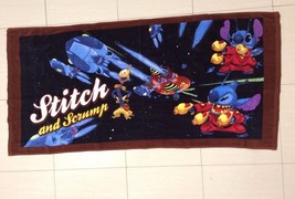 Disney Lilo Stitch Experiment Bath Towel soft touch. Space Adventure Theme.RARE - £31.59 GBP