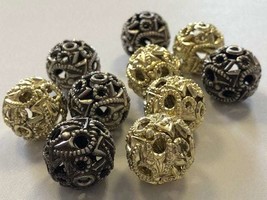 Filigree Spacers, Filigree Spacer Balls, Round Beads, Jewelry making bea... - £4.74 GBP
