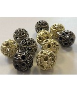 Filigree Spacers, Filigree Spacer Balls, Round Beads, Jewelry making bea... - £4.72 GBP