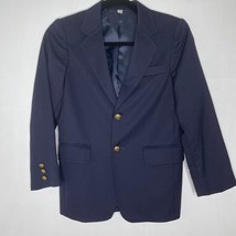 Talbots Boys Navy Blue Wool Blazer Gold Buttons Classic Preppy Uniform 1... - $27.00
