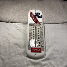 Vintage Ice Cold Coca Cola Metal Advertising Wall Thermometer Decor 17” - £54.14 GBP