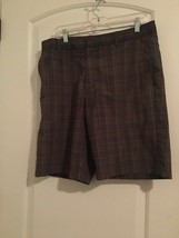 Walter Hagen Men&#39;s Golf Shorts Gray Orange White Striped Size 34 - $52.47