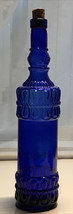 Vntg. Cobalt Blue Glass Ornate Wine Bottle - Himark Enterprises Inc., Sp... - £16.17 GBP