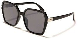 NEW BLACK SILVER FRAME SQUARE STYLE SUNGLASSES BLACK LENS QUALITY BUTTERFLY - £6.33 GBP