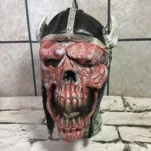 Viking Bloody Skull Mask Rubber Halloween Scary Horror Vintage - $24.74