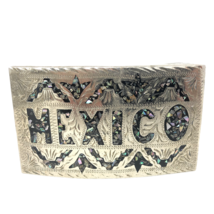 VTG Mexico Iridescent Letters Belt Buckle Western Vaquero Cowboy Southwest - $27.71