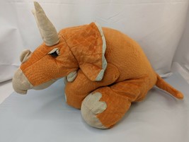 Toys R Us Orange Triceratops Dinosaur 13 Inch 2013 Stuffed Animal Toy - £13.86 GBP