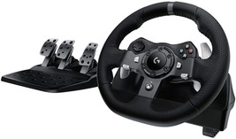 Logitech G920 Driving Force Racing Wheel And Floor Pedals, Real Force, Black. - £236.98 GBP