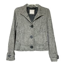 Old Navy Womens Black White Microcheck 4 Button Tweed Blazer Size Small - £11.79 GBP