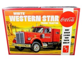 Skill 3 Model Kit White Western Star Semi Truck Tractor &quot;Coca-Cola&quot; 1/25 Scale - £58.58 GBP