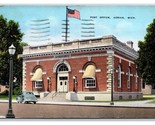 Post Office Building Adrian Michigan MI Linen Postcard E19 - $1.93
