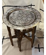 Moroccan silver tray coffee table, Moroccan silver tray table, Moroccan ... - $3,256.17 MXN