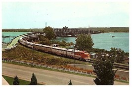 Leaving Santa Fe Bridge Over Mississippi River Railroad Train Postcard - £7.73 GBP