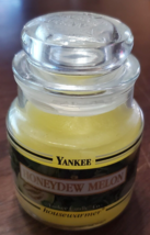 Yankee Candle Honeydew Melon Band 3.7 Oz Glass Jar VTG BRAND NEW Black Band - £9.38 GBP