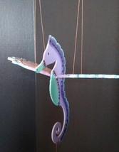 Flying Seahorse Purple Mobile Sea Shore Decor Colombia Fair Trade Hand Painted - £30.15 GBP