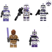 Mace Windu 187th Legion Airborne Clone Troopers Star Wars 5pcs Minifigures Toy - £11.44 GBP