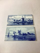 Set Of 2 Delft Holland Windmill Decorative Wall Tiles - $273.47 MXN