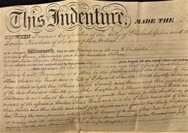 1848 Antique Deed Philadelphia Pa Francis Carpenter West Goshen Jane Kershow - £98.88 GBP