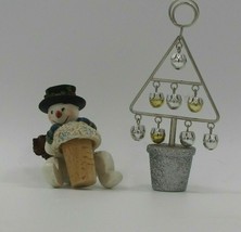 Holiday Wine Stoppers 1 Tree with Bells 1 Snowman from Kirklands - £7.90 GBP