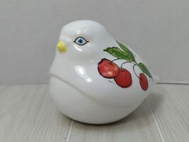 Enesco White Dove Bird Coin Bank painted cherries vintage Japan - $16.82