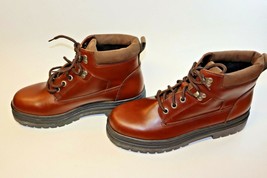 St John&#39;s Bay Brown Leather Lace Up Hiking Mountain Trail Boots Size 10M... - £35.60 GBP