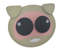 Zeckos Hamlet the Googly Eyed Pig Wooden Wall Clock - £12.63 GBP