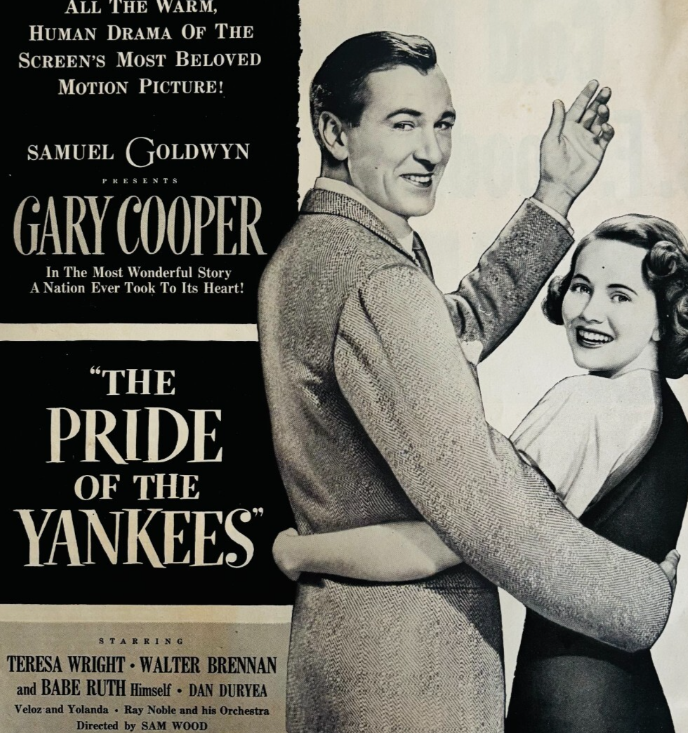1949 The Pride Of The Yankees Movie Advertisement Gary Cooper Babe Ruth ... - $29.99