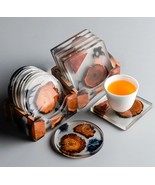 Boho Mid Century Modern Style WOOD RESIN COASTERS Set of 4 or 6 Wooden H... - $9.99+