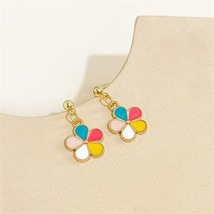 Pastel &amp; 18K Gold-Plated Floral Drop Earrings - £9.58 GBP