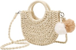 Summer Beach bag Women&#39;s Straw Crossbody Bag Mini Travel Shoulder Bag Ha... - £34.74 GBP