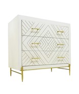 38 Inch Ivory Solid Wood Three Drawer Dresser - $2,173.69 CAD