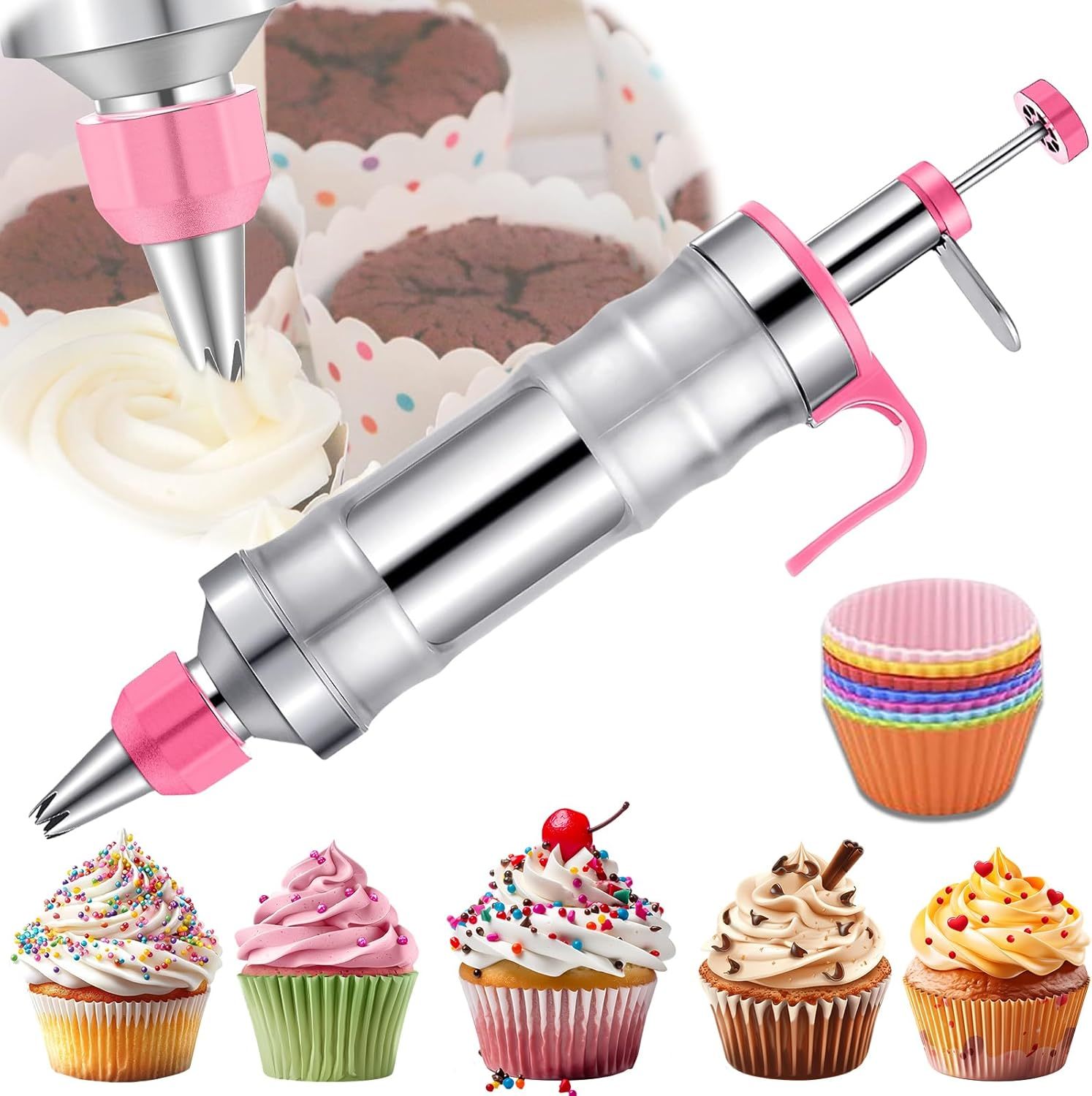 Hendiy Dessert Decorating Syringe Set, Frosting Piping Kit Stainless Ste... - $36.99