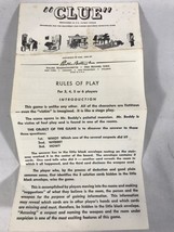 Vintage Clue Board Game Instruction Sheet 1949 Parker Brothers - £7.19 GBP