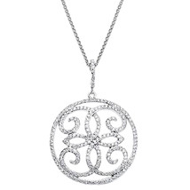 0.95 Carato Scorrere Design Diamante Taglio Rotondo Catena 16&#39;&#39; Ciondolo... - £1,136.39 GBP