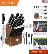 Comprehensive 23-Pcs Kitchen Knife Set with Ergonomic Handles and Storag... - $73.49