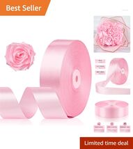 Silky Smooth 1-1/2 Inch Pink Satin Ribbon, 100 Yards for Crafting &amp; Deco... - $22.72