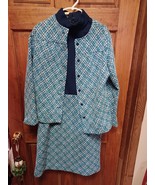 Vintage Casttello d’Elmo 60s Blue Power Double Knit Day Dress Made In Malta - $942.26 MXN