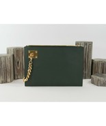 Sophie Hulme Forest Green Natural Leather Chain Strap Clutch EUC - £154.30 GBP