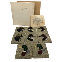 Vintage set of 8 Duck Head Rug / Carpet Coasters MCM new Low Country Guild - £18.48 GBP