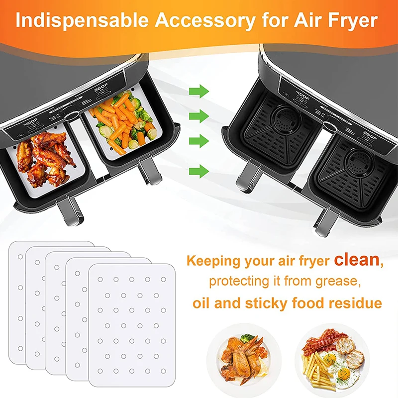 House Home Air Fryer Parchment Paper Liners Air Holes For Ninja Foodi Smart FG55 - £19.98 GBP