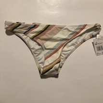 Roxy Juniors Striped colorful Bikini Bottoms Women&#39;s Swimsuit size Small S logo - £16.78 GBP