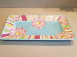 Laurie Gates LGM525P Assorted Color Floral Large Serving Platter (NWOT) - £47.33 GBP