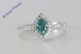 18k White Marquise Diamond Ring (0.71 Ct Blue &amp; White Diamonds VS) - £1,329.21 GBP