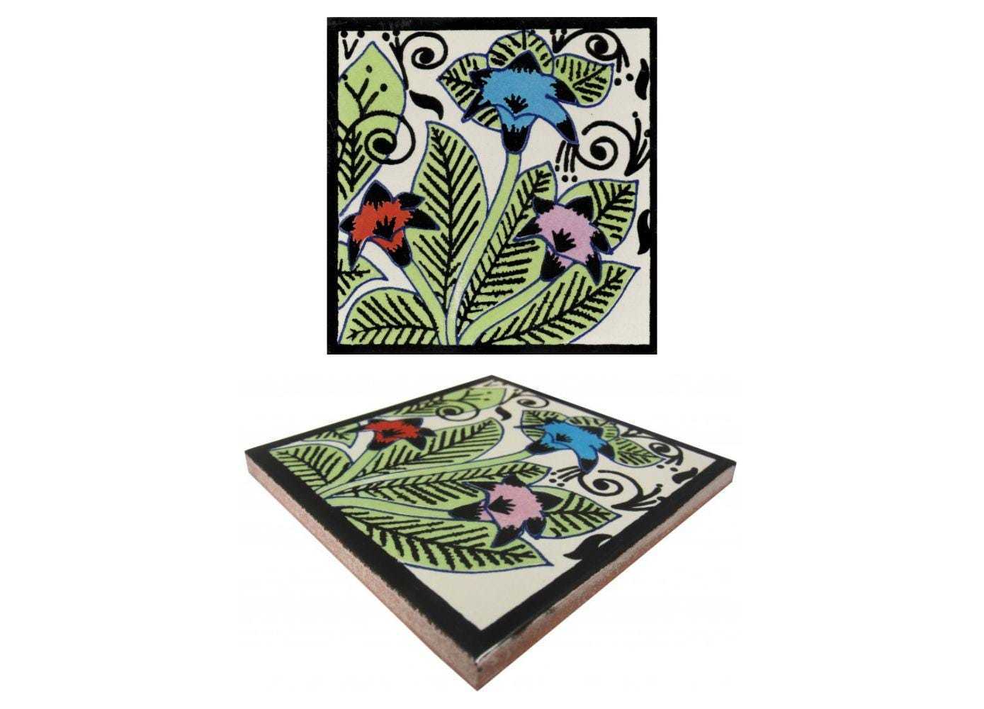 Mexican Talavera Ceramic Tiles Talavera Handcrafted - Hummingbirds Flowe... - $199.00